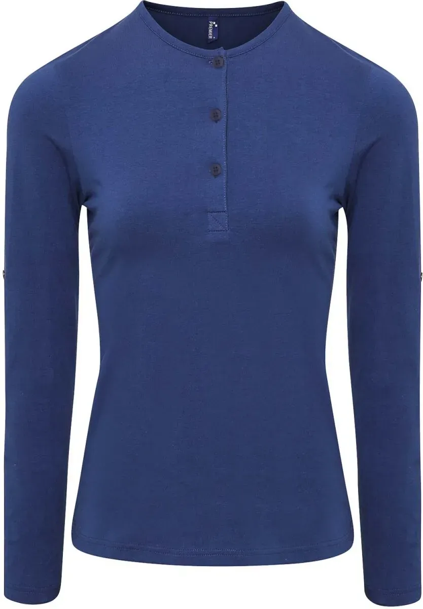 Premier Workwear Damen Rollärmel T-Shirt langarm PR318 indigo (ca. pantone 534) XL