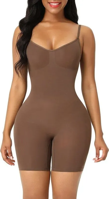 Feelingirl Bauchkontroll-Bodysuit mit Po-Lifting Shapewear 3XL/4XL Braun