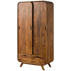 MASSIVMOEBEL24.DE Kleiderschrank Sheesham 90x45x180 hellbraun lackiert Mailand #110
