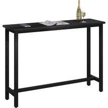 Woltu 1x Bartisch Bistrotisch Stehtisch Esstisch, Metallgestell, Tischplatte aus MDF, Schwarz,