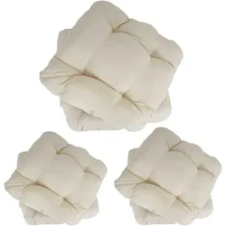 6er-Set Sitzkissen Milano, Stuhlkissen Kissen, 41x38x8cm ~ creme