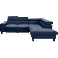 Cotta Ecksofa »Morven L-Form«, Kopfteilverstellung, wahlweise mit Bettfunktion und Bettkasten blau