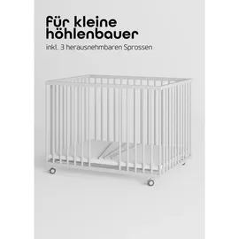 Sämann – make a difference. Laufgitter, Weiß, Holz, Echtholz,Buche, 100x74x75 cm, Babymöbel, Laufstall Baby