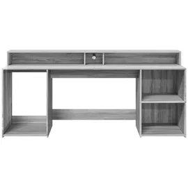 vidaXL Schreibtisch Grau Sonoma