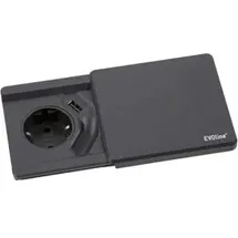 EVOline Square 80 Schuko mit USB-Charger schwarz