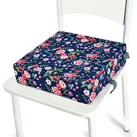 Chickwin Sitzerhöhung Stuhl Kind Baby Tragbar Sitzkissen Verstellbar Gurte Sicherheitsschnalle Sitzerhöhung Kinder für Esstisch, Tragbares Boostersitze (Blume,32X32X8CM)