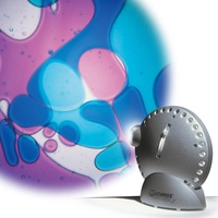Mathmos Space Projektor in Silber mit Lavalampen Effekt Violett/Blau