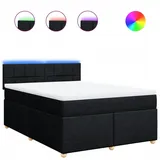 vidaXL Boxspringbett mit Matratze Schwarz 160x200 cm Stoff