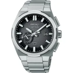 Seiko Astron GPS Solar Date 3x62 Der Mond, der stille Begleiter." SSJ025J1" - Der Mond, der stille Begleiter.",grau,schwarz,silber" - 42mm