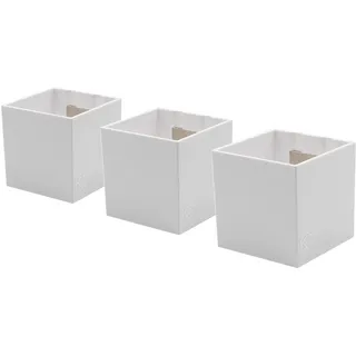 KalaMitica - Set mit 3 Magnetwürfeln, 6,5 cm - Weiß - Magnetische Aufbewahrungsboxen oder Vasenhalter mit starkem Magnet für Magnettafeln an der Wand