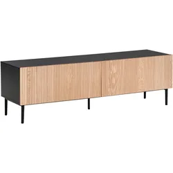 TV-Möbel BLYTHE Holz Naturfarbene Esche Schwarz