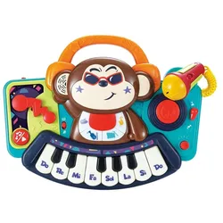 Moni Musikspielzeug Keyboard DJ Monkey 3137 Melodien, Tasten, Licht, Mikrofon bunt