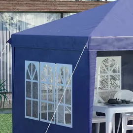 Outsunny Faltpavillon mit Seitenwänden 585L x 295B x 270H cm - blau