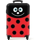 NoBoringSuitcases.com© Kinderkoffer Tierporträt - Marienkäfer - rot 55x35x20cm, 4 Rollen, Kinder Koffer Klein, Trolley Handgepäck, Reisekoffer bunt|rot 35 cm x 55 cm x 20 cm