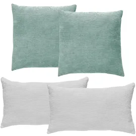 Andiamo Kissen-Set Emy 30 x 50 cm Salbei/Weiß