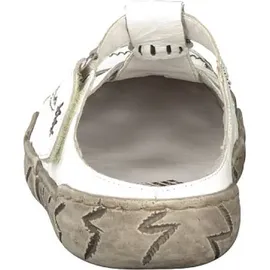 Rieker Damen Clog aus Leder offen mit Klettverschluss und Riricon Sohle L0396, Größe:40 EU, Farbe:Weiß - Weiß 40