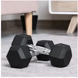 Homcom Hexagon Kurzhantelset Gusseisen 2 x 4 kg schwarz