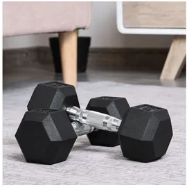Homcom Hexagon Kurzhantelset Gusseisen 2 x 4 kg schwarz