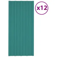 VidaXL Dachpaneele 12 Stk. Verzinkter Stahl Grün 100x45 cm