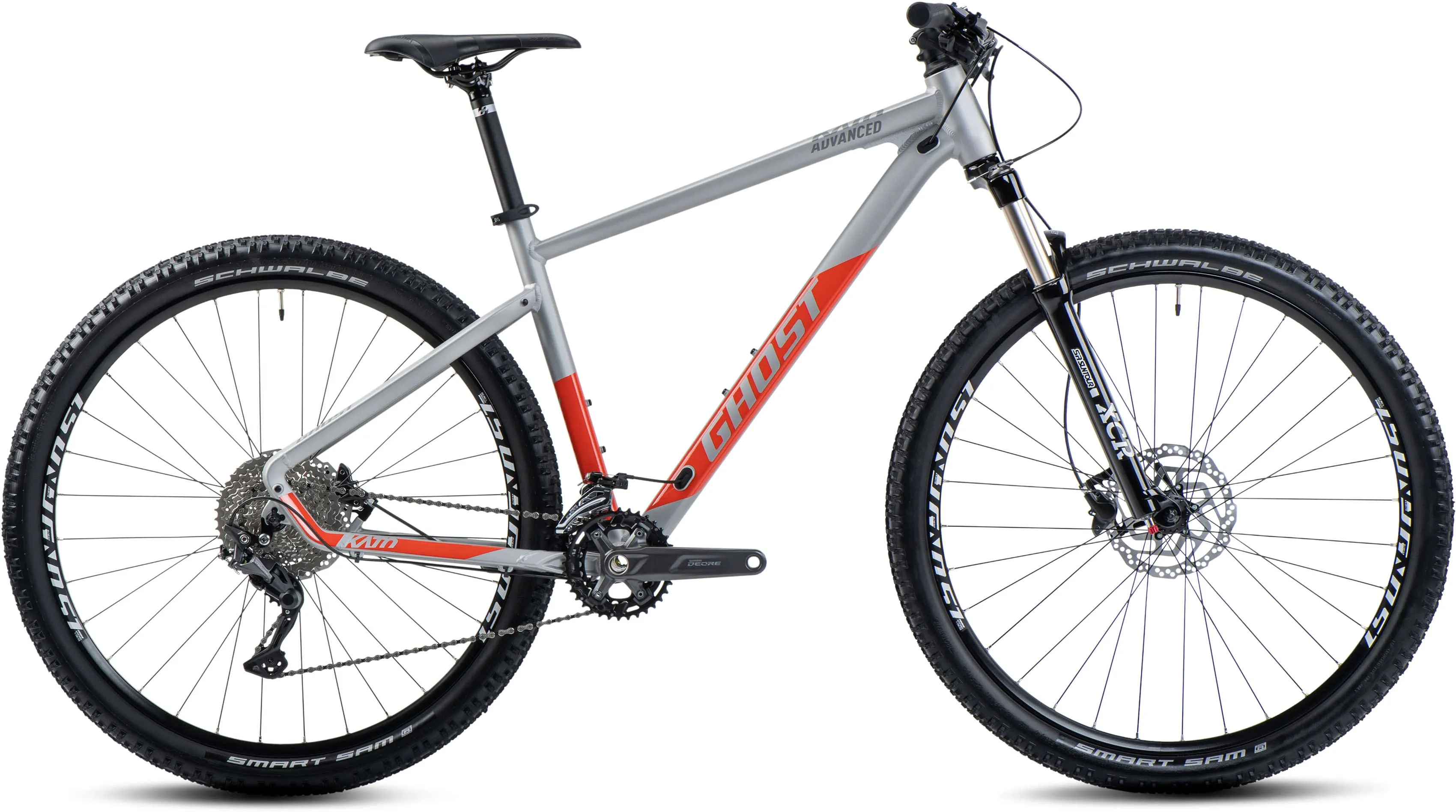 Ghost Mountainbike »Kato Advanced 27.5 AL«, 10 Gang, microSHIFT, Adventix Schaltwerk, Kettenschaltung, für Damen und Herren, Kettenschaltung Ghost dunkelorange-hellgrau 48 cm