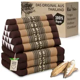 Livasia Sitzsack Thaikissen XXL hoch, vegan und handgefertigt, 185x55x8cm, Kapok braun