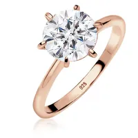 Elli Ring 925 Sterling Silber Verlobungsring in Rosegold | Gr.: 50
