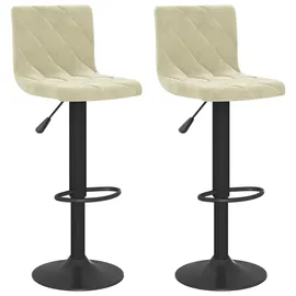 vidaXL Barhocker 2 Stk.  Creme  Samt