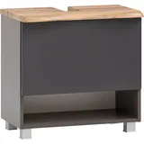 welltime Waschbeckenunterschrank »Stubach«, Bad Schrank, Abdeckplatte mit Baumkante, Breite 60 cm