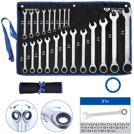 BRILLIANT TOOLS Ratschenringschlüssel-Satz 21-tlg.