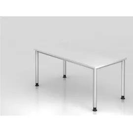 Hammerbacher Schreibtisch HS16 Weiß / Silber