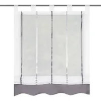 Home fashion Schlaufenrollo Längsstreifen, Polyester, Grau, 140 x 80