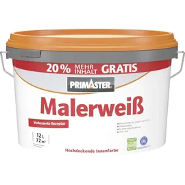 Primaster Wandfarbe Malerweiß matt 12 l