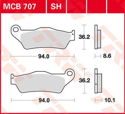 TRW Lucas Sinterbelag MCB707SH