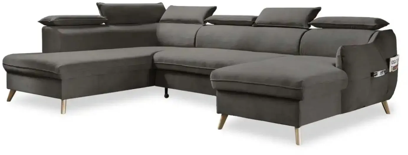 Miuform Wohnlandschaft mit Schlaffunktion Sweet Harmony ¦ grau ¦ Maße (cm): B: 321 H: 95