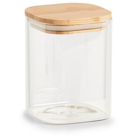 Zeller Vorratsglas mit Bambusdeckel (BHT 10x14x10 cm) - weiß
