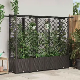 vidaXL Hochbeet mit Rankgitter und Dach 203 x 40 x 138 cm Braun