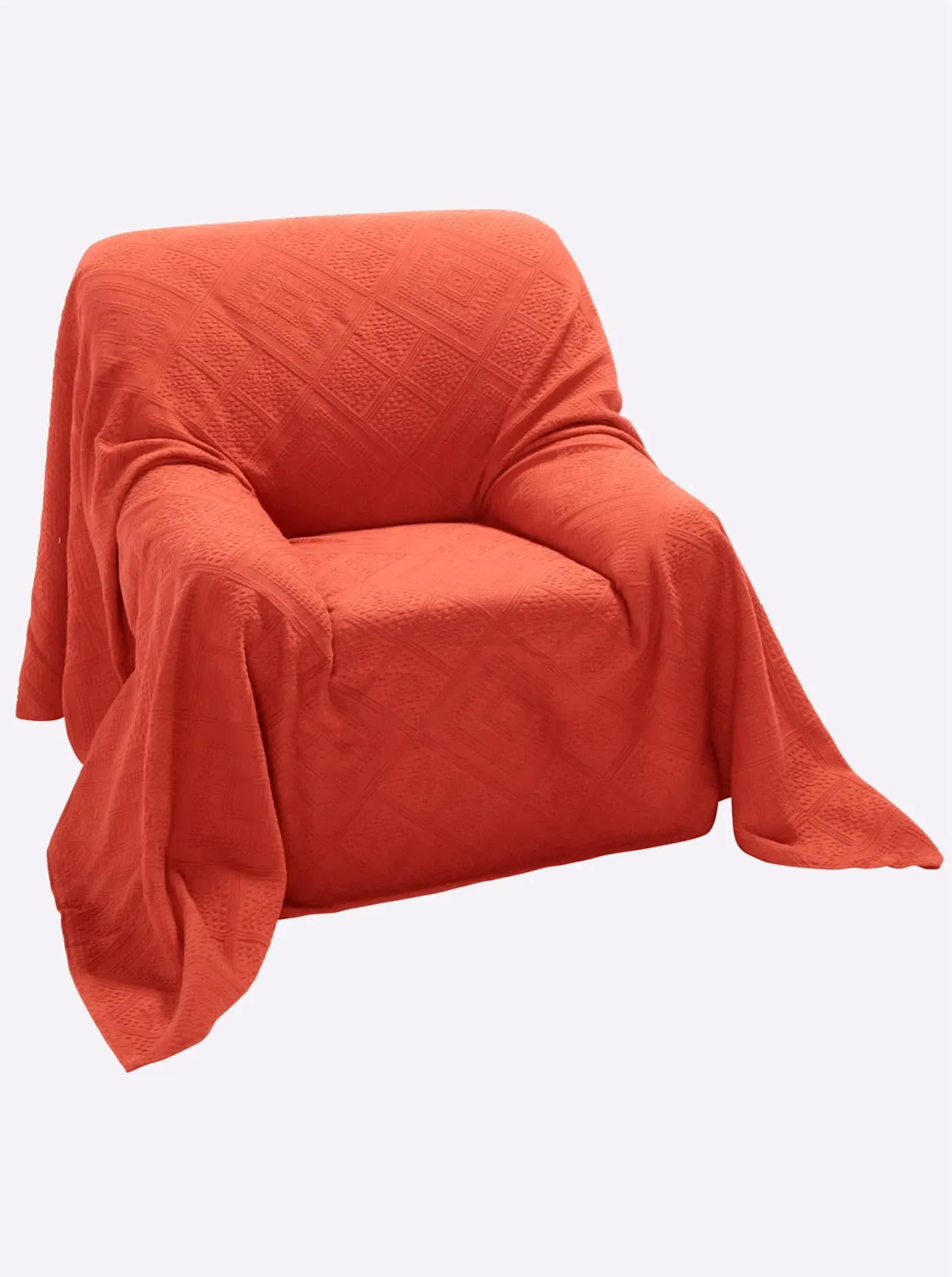 Tagesdecke PEREIRA DA CHUNA Gr. 2, orange (terra), B:190cm L:250cm, 100% Baumwolle, Tagesdecken