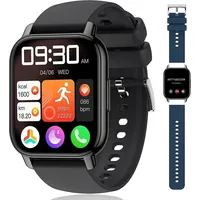 JUNG POPGlory Smartwatch Damen & Herren Fitnessuhr, mit Bluetooth Smartwatch (4,69 cm/1,85 Zoll) mit Telefon Funktion, 100+ Trainingsmodi