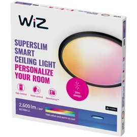 WIZ Deckenleuchte SuperSlim Metall Ø423 mm 22 W 2450 lm schwarz