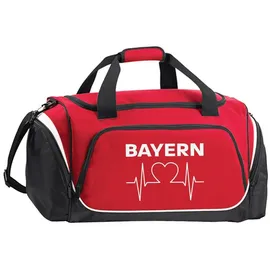 multifanshop Sporttasche - Bayern - Herzschlag - Druck weiß - Tasche