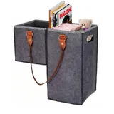Treppenkorb Stufenkorb Filz L-Form Treppentasche mit Griffe Große Faltbar Abnehmbar Treppen Korb Organizer Aufbewahrungskorb für Wäsche Spielzeug Haushaltsgegenstände (Tiefgrau)