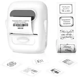 REAQUE Tragbarer P50 Thermodrucker - Kabelloser Bluetooth-Thermodrucker für vielseitigen Einsatz, inklusive 1 Rolle weißem Etikettenpapier (40 mm x 30 mm)