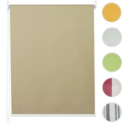 Rollo HWC-D52, Fensterrollo Seitenzugrollo Jalousie, 90x230cm Sonnenschutz Verdunkelung blickdicht ~ beige