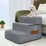 Supet Hundetreppe für kleine mittelgroße Hunde zum Aufsteigen auf Bett, Hundetreppe für Hochbett, Couch, Auto, Haustiertreppe für Katzen, Hunde, Welpen