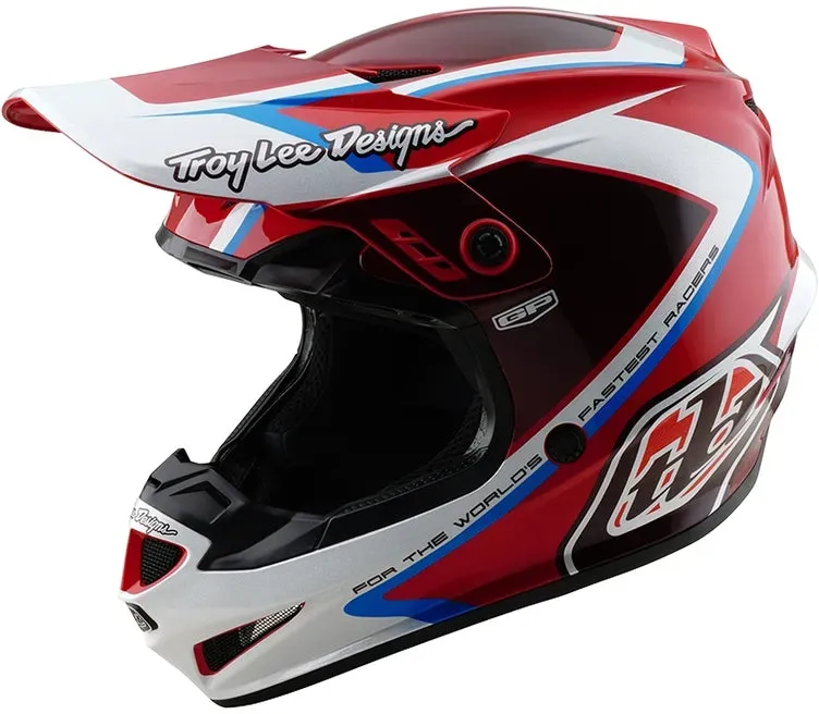 Troy Lee Designs Gp Shutter Motocrosshelm Rot/Weiß - 2XL