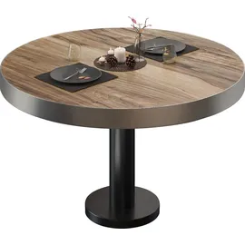GGM Möbel Bistro Loungetisch Ø 80 x 41 cm Sheesham/Schwarz