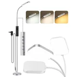 LED Stehlampe Dimmbar 18W 1850LM, Leselampe Stehend mit Fernbedienung, Stehleuchte Wohnzimmer Extra Hell, 3000K-6500K Tageslichtlampe, Stufenlos Dimmbar, Augenschonend, Modernes Design