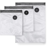 CASO DESIGN CASO Vacu ZIP-Bags Set - 20 Folienbeutel in 3 verschiedenen Größen, besonders stark und reißfest (150 μm), wiederverwendbar, SousVide, inkl. 2 Vacu ZIP-Locker und 4 Bögen Food Manager Sticker