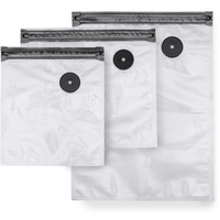 CASO DESIGN CASO Vacu ZIP-Bags Set - 20 Folienbeutel in 3 verschiedenen Größen, besonders stark und reißfest (150 μm), wiederverwendbar, SousVide, inkl. 2 Vacu ZIP-Locker und 4 Bögen Food Manager Sticker