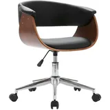 vidaXL Esszimmerstuhl Drehbar Schwarz Bugholz und Kunstleder